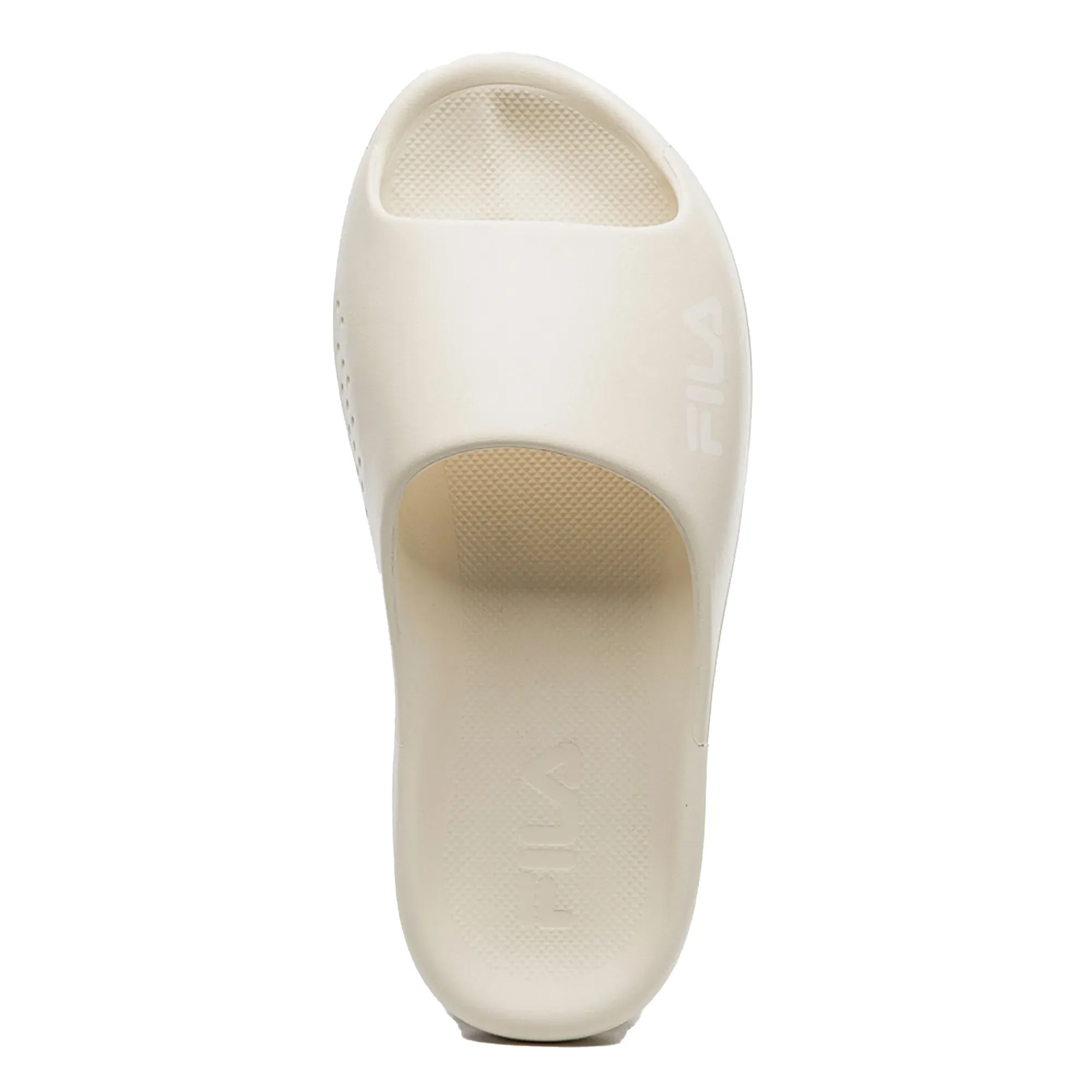Chinelo casual unissex FILA off white em material sintético com sola detalhada e logo ULTRA FOAM